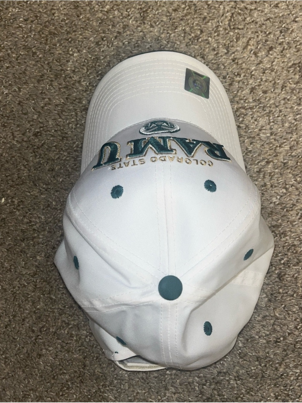 Colorado State University CSU Rams Hat Cap Ram U White Adjustable Never Worn New - Picture 6 of 8